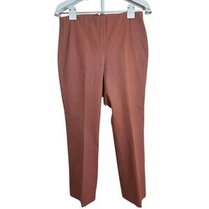 Theory Stretch Ankle Pants Women Slim Straight Mid Rise Work Terracotta 6